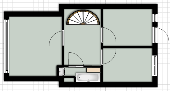 Plattegrond eerste etage situatie voor verbouwing;